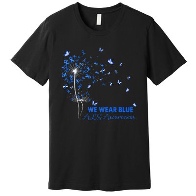 ALS Awareness Faith Hope Love Dandelion Premium T-Shirt