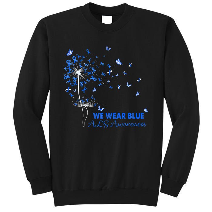 ALS Awareness Faith Hope Love Dandelion Tall Sweatshirt