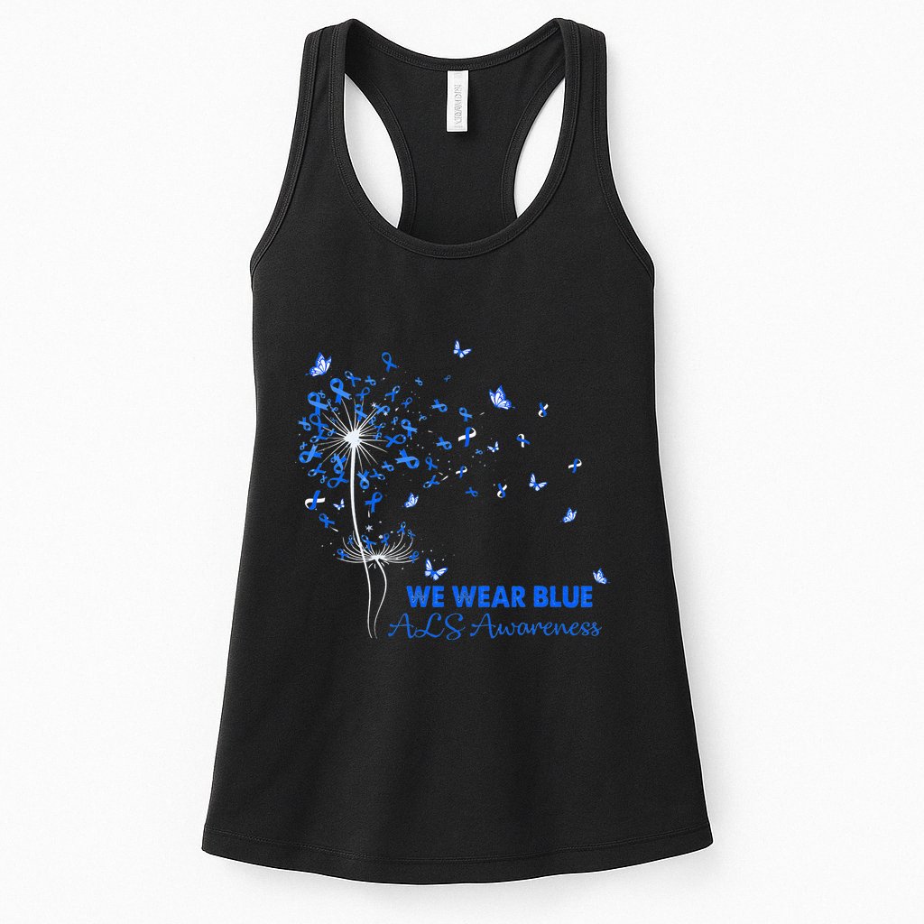 ALS Awareness Faith Hope Love Dandelion Womens Tank Top