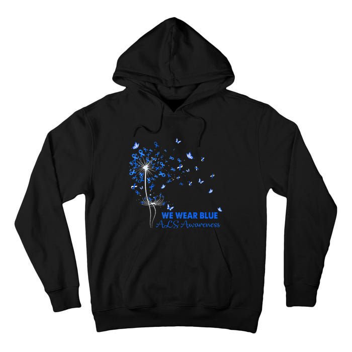 ALS Awareness Faith Hope Love Dandelion Tall Hoodie