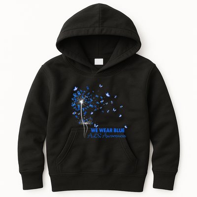 ALS Awareness Faith Hope Love Dandelion Kids Hoodie