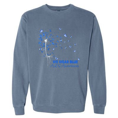 ALS Awareness Faith Hope Love Dandelion Garment-Dyed Sweatshirt