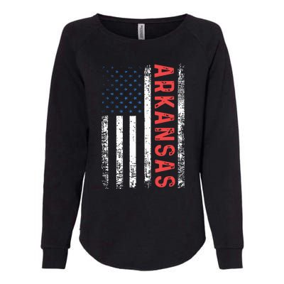 Arkansas American Flag Pride Patriotic Womens California Wash Sweatshirt