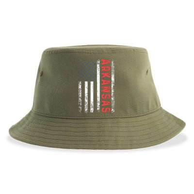 Arkansas American Flag Pride Patriotic Sustainable Bucket Hat