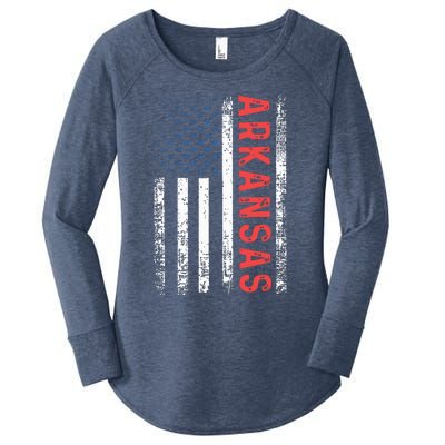 Arkansas American Flag Pride Patriotic Women's Perfect Tri Tunic Long Sleeve Shirt