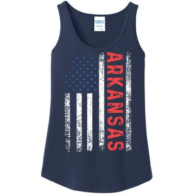 Arkansas American Flag Pride Patriotic Ladies Essential Tank