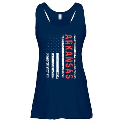 Arkansas American Flag Pride Patriotic Ladies Essential Flowy Tank