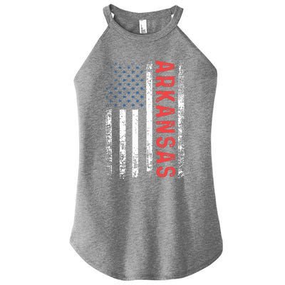 Arkansas American Flag Pride Patriotic Women's Perfect Tri Rocker Tank