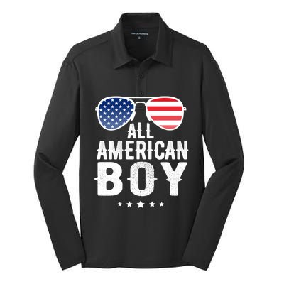 All American Freedom Usa Patriotic Humor Gift Silk Touch Performance Long Sleeve Polo