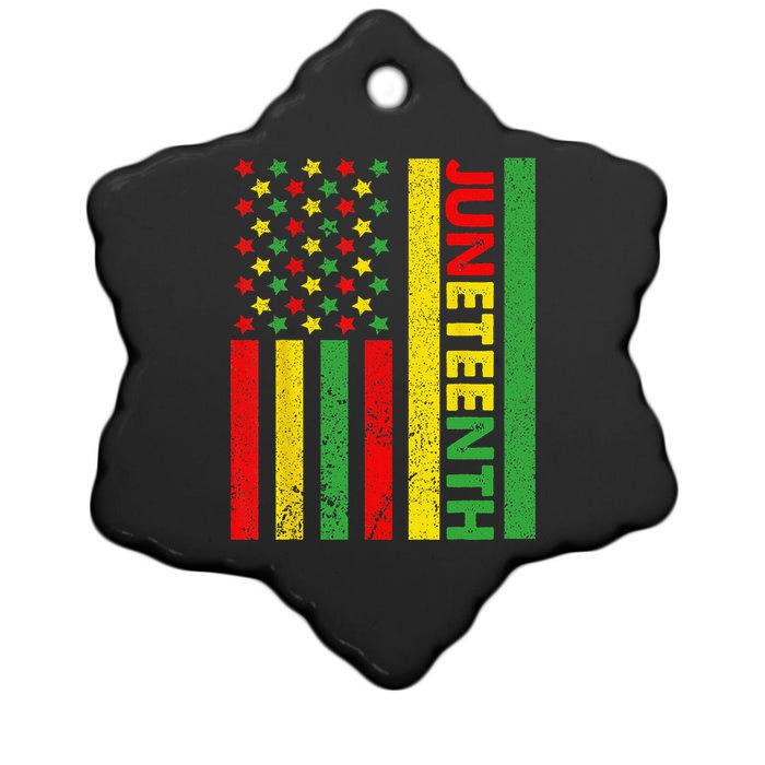 African American Flag Juneteenth Ceramic Star Ornament