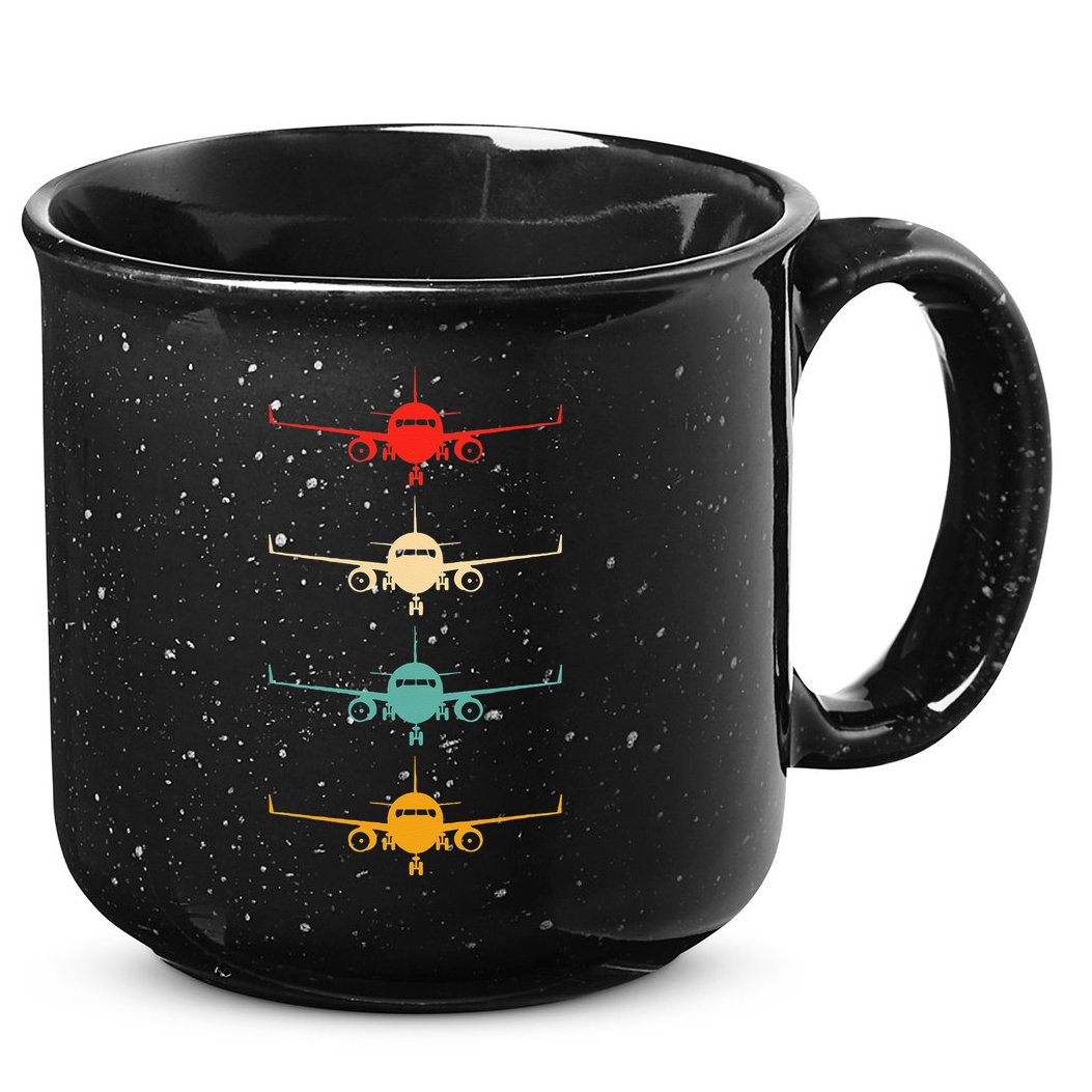 Aviation Airplane Flying Airline Funny Vintage Pilot 15oz Campfire Ceramic Mug