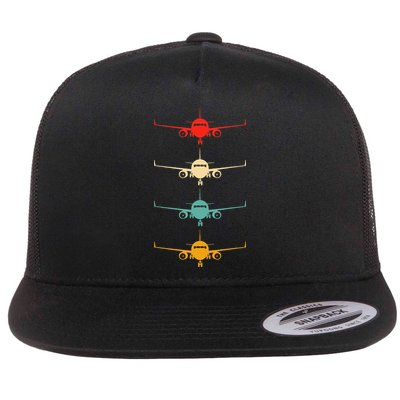 Aviation Airplane Flying Airline Funny Vintage Pilot Flatbill Hat