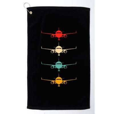 Aviation Airplane Flying Airline Funny Vintage Pilot Platinum Collection Golf Towel