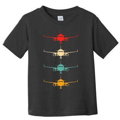 Aviation Airplane Flying Airline Funny Vintage Pilot Toddler T-Shirt