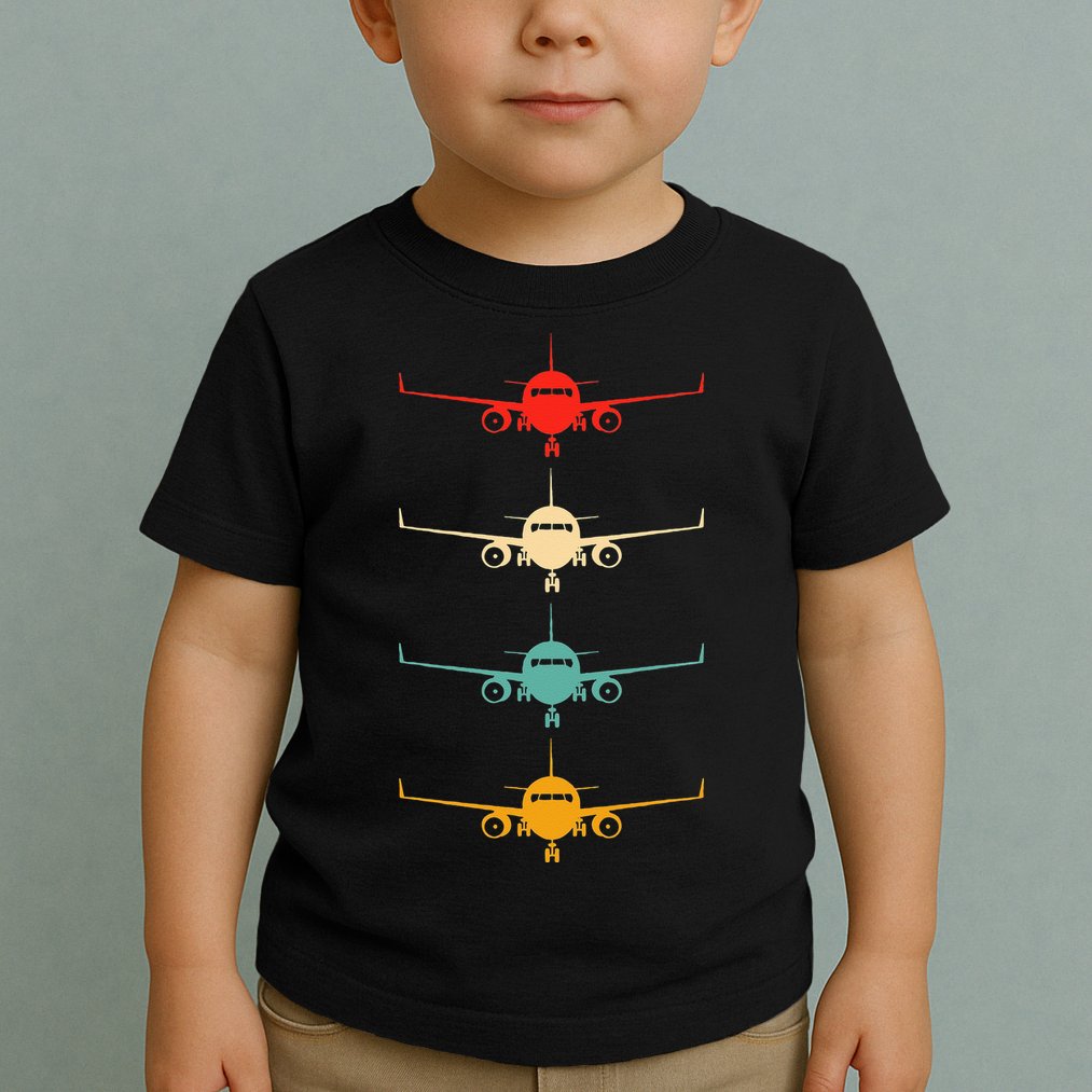 Aviation Airplane Flying Airline Funny Vintage Pilot Toddler T-Shirt