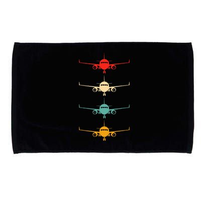 Aviation Airplane Flying Airline Funny Vintage Pilot Microfiber Hand Towel