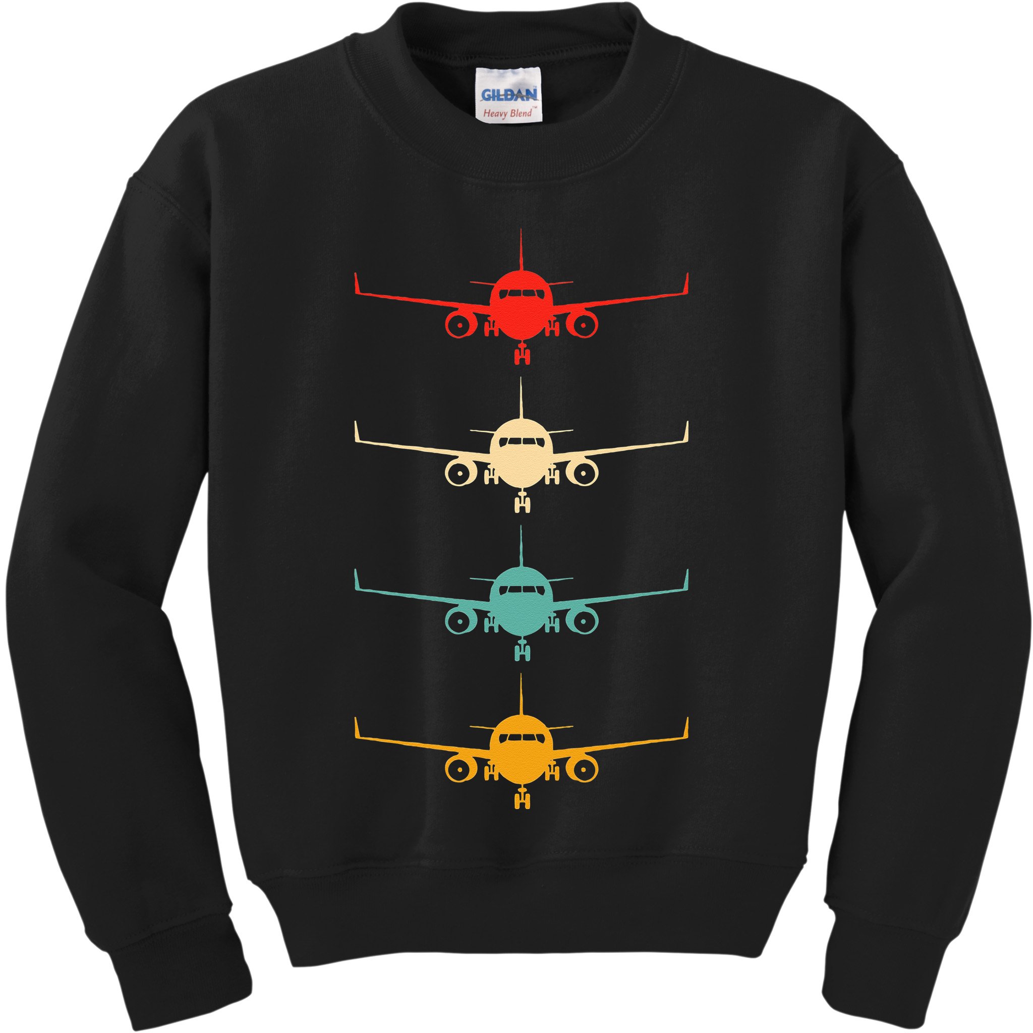 Aviation Airplane Flying Airline Funny Vintage Pilot Kids Sweatshirt