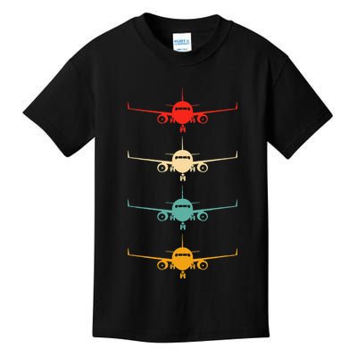Aviation Airplane Flying Airline Funny Vintage Pilot Kids T-Shirt