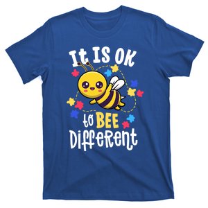 Autism Awareness Funny Gift It Is Ok To Bee Different Be Kind Gift T-Shirt