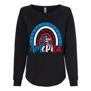 America American Flag Patriotic 4th Of July Rainbow Meaningful Gift Womens California Wash Sweatshirt