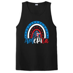 America American Flag Patriotic 4th Of July Rainbow Meaningful Gift PosiCharge Competitor Tank