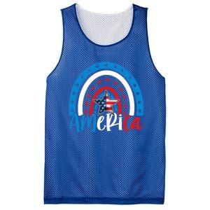 America American Flag Patriotic 4th Of July Rainbow Meaningful Gift Mesh Reversible Basketball Jersey Tank