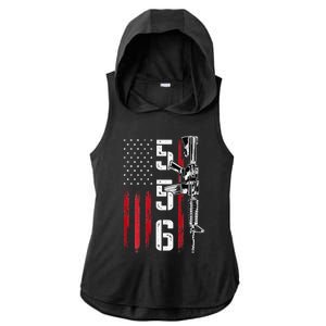 Ar15 American Flag Ar15 Rifle Gun Owner Back Ladies PosiCharge Tri-Blend Wicking Draft Hoodie Tank