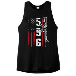 Ar15 American Flag Ar15 Rifle Gun Owner Back Ladies PosiCharge Tri-Blend Wicking Tank