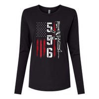 Ar15 American Flag Ar15 Rifle Gun Owner Back Womens Cotton Relaxed Long Sleeve T-Shirt