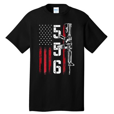 Ar15 American Flag Ar15 Rifle Gun Owner Back Tall T-Shirt