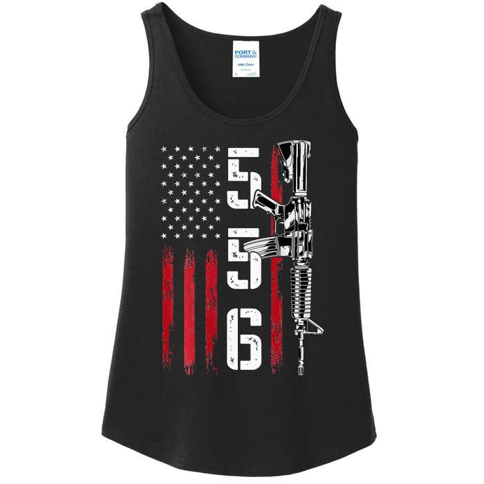 Ar15 American Flag Ar15 Rifle Gun Owner Back Ladies Essential Tank