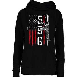 Ar15 American Flag Ar15 Rifle Gun Owner Back Womens Funnel Neck Pullover Hood