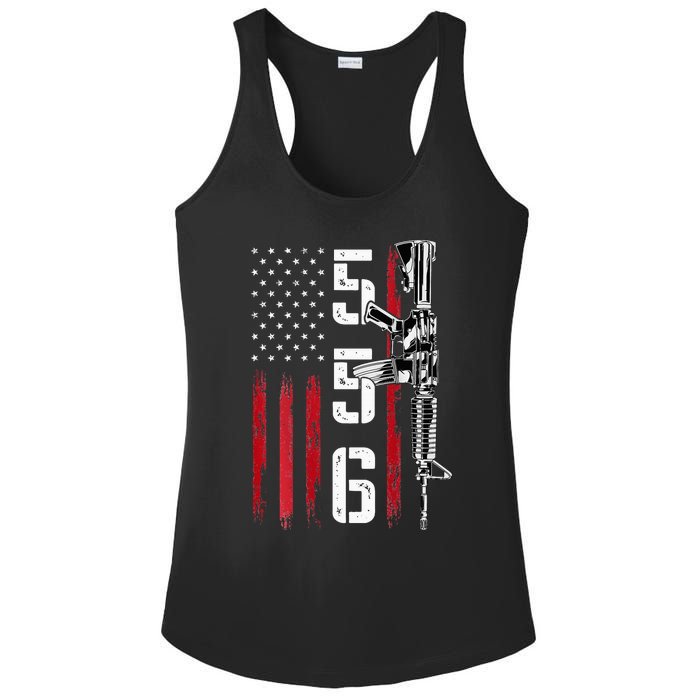 Ar15 American Flag Ar15 Rifle Gun Owner Back Ladies PosiCharge Competitor Racerback Tank