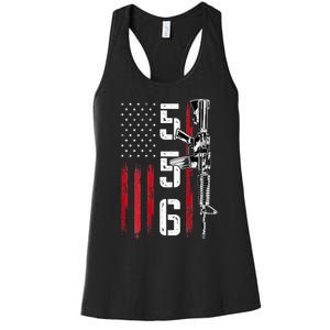 Ar15 American Flag Ar15 Rifle Gun Owner Back Women's Racerback Tank