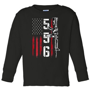 Ar15 American Flag Ar15 Rifle Gun Owner Back Toddler Long Sleeve Shirt