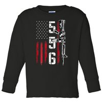 Ar15 American Flag Ar15 Rifle Gun Owner Back Toddler Long Sleeve Shirt