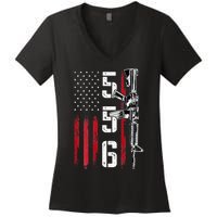 Ar15 American Flag Ar15 Rifle Gun Owner Back Women's V-Neck T-Shirt