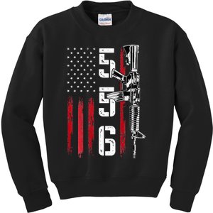 Ar15 American Flag Ar15 Rifle Gun Owner Back Kids Sweatshirt