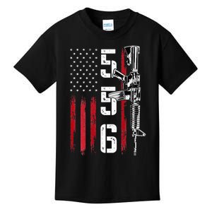 Ar15 American Flag Ar15 Rifle Gun Owner Back Kids T-Shirt