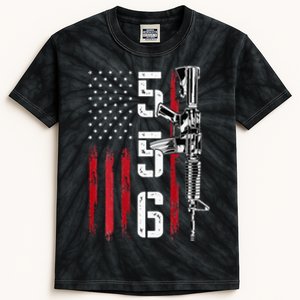 Ar15 American Flag Ar15 Rifle Gun Owner Back Kids Tie-Dye T-Shirt