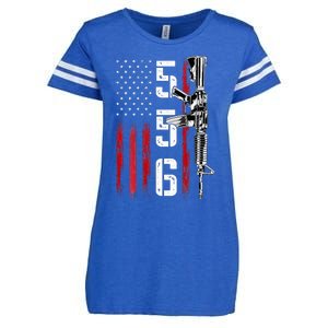 Ar15 American Flag Ar15 Rifle Gun Owner Back Enza Ladies Jersey Football T-Shirt