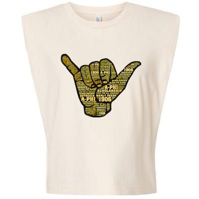 Alpha African Fraternity Hand Sign Words 1907 Garment-Dyed Women's Muscle Tee