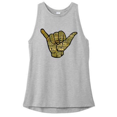 Alpha African Fraternity Hand Sign Words 1907 Ladies PosiCharge Tri-Blend Wicking Tank