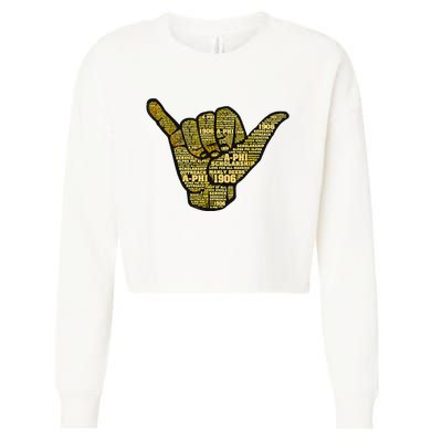 Alpha African Fraternity Hand Sign Words 1907 Cropped Pullover Crew