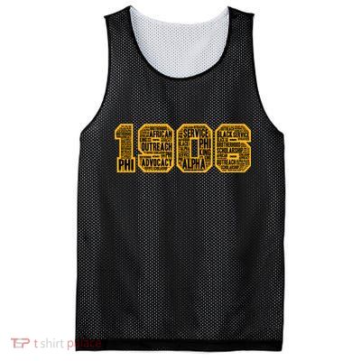 Alpha African Fraternity Hand Sign 1906 Words Mesh Reversible Basketball Jersey Tank