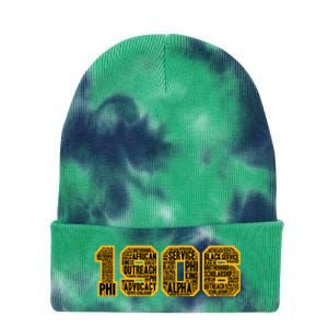 Alpha African Fraternity Hand Sign 1906 Words Tie Dye 12in Knit Beanie