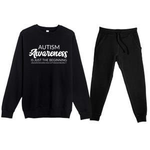 Autism Awareness Funny Gift Advocate Acceptance Understanding Great Gift Premium Crewneck Sweatsuit Set