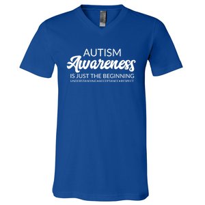 Autism Awareness Funny Gift Advocate Acceptance Understanding Great Gift V-Neck T-Shirt