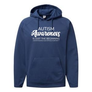 Autism Awareness Funny Gift Advocate Acceptance Understanding Great Gift Performance Fleece Hoodie