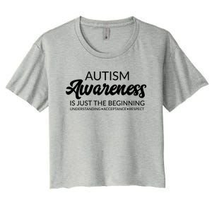 Autism Awareness Funny Gift Advocate Acceptance Understanding Great Gift Women's Crop Top Tee